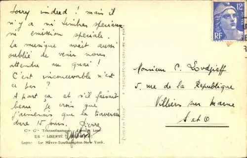 Künstler Ak Paquebot Liberté, CGT, French Line