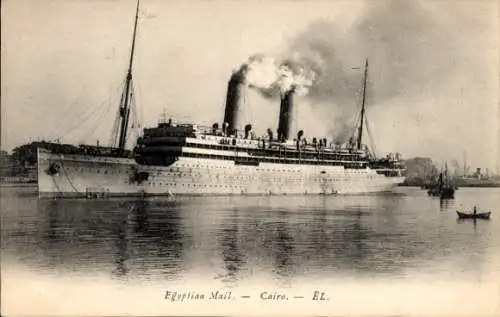 Ak Kairo Ägypten, Egyptian Mail Company, Steamer, Postdampfer, Dampfschiff