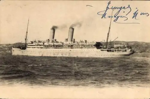 Ak Steamer Heliopolis, Dampfschiff, Egyptian Mail Company