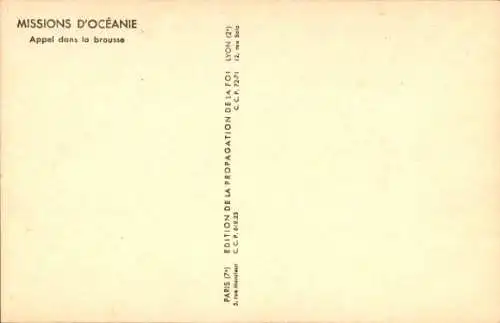 Ak Missions d'Oceanie, Appel dans la brousse