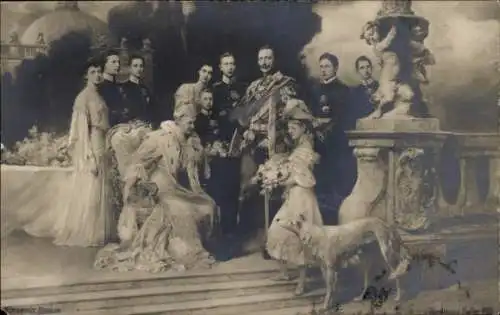 Künstler Ak Keller, Ferdinand, Deutsches Kaiserhaus unter Kaiser Wilhelm II., Windhund