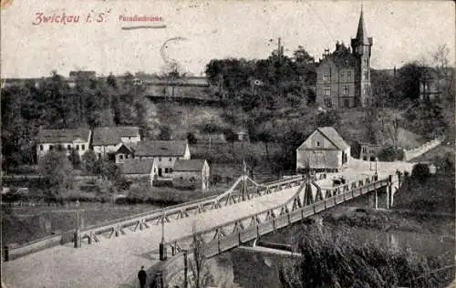 Ak Zwickau Sachsen, Paradiesbrücke