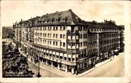 Ak Zwickau in Sachsen,  Kaffee Ringhaus am Ring.