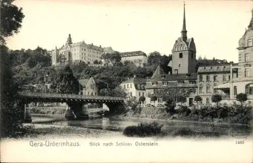 Ak Untermhaus Gera in Thüringen, Blick nach Schloss Osterstein, Gera-Untermhaus