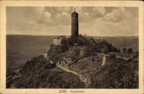 Ak Jena in Thüringen, Turm auf einem Berg