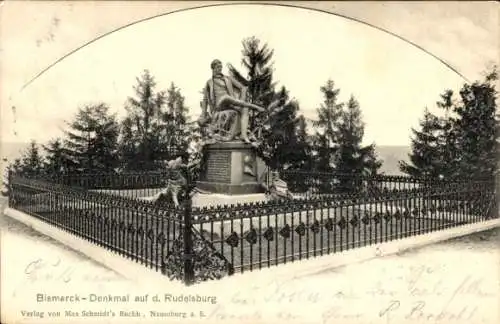 Ak Bad Kösen Naumburg an der Saale, Rudelsburg, Bismarck-Denkmal