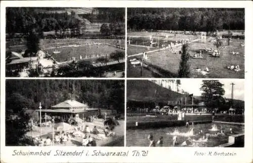 Ak Kaupen Lübbenau im Spreewald, Schwimmbad Sitzendorf i. Schwarzatal Th. W
Foto: R. Bechstein