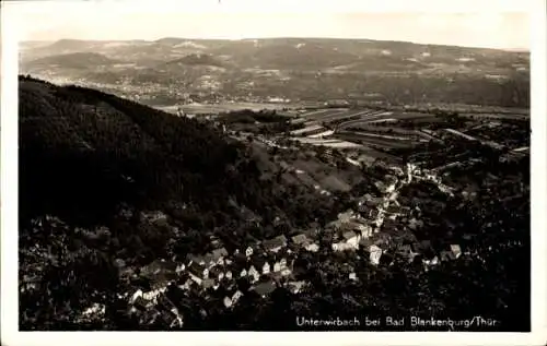 Ak Unterwirbach Saalfelder Höhe Saalfeld an der Saale Thüringen, Blick auf  Häuser, Felder, Berge