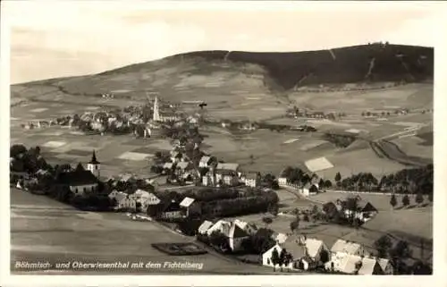 Ak Oberwiesenthal im Erzgebirge, Panorama, Böhmisch Wiesenthal