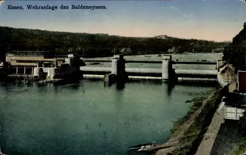 Ak Essen im Ruhrgebiet, Wehranlage des Baldeneysees