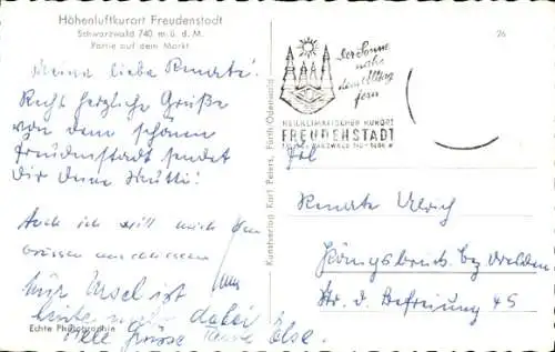 Ak Freudenstadt im Schwarzwald, Partie auf dem Markt