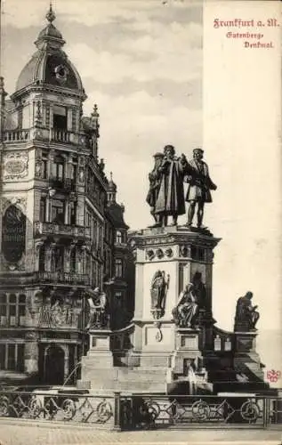 Ak Frankfurt am Main, Gutenberg Denkmal