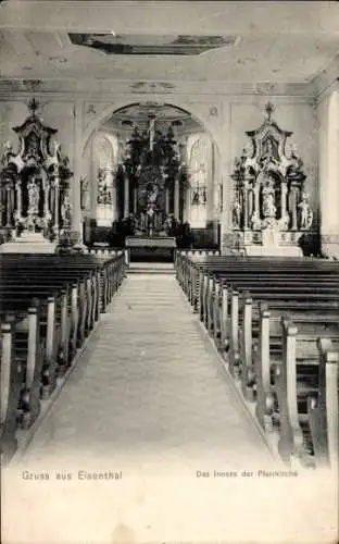 Ak Eisental Bühl in Baden Schwarzwald, Das Innere der Pfarrkirche