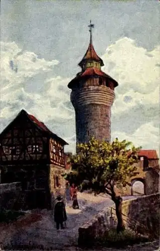 Künstler Ak Sollmann, Nürnberg, Vestnerturm