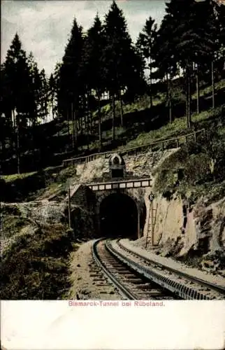 Ak Rübeland Oberharz am Brocken, Bismarck-Tunnel, Zahnradbahn