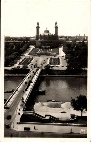 Ak Paris XVIe Trocadéro, Pont d'Iena, Palais du Trocadéro