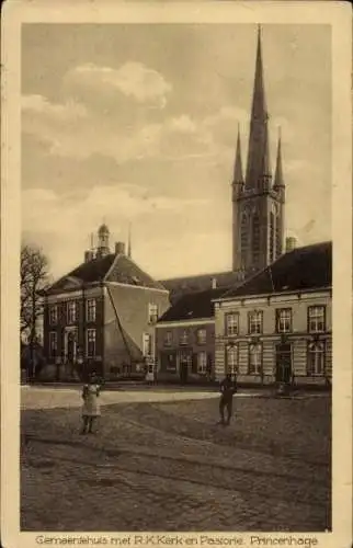 Ak Princenhage Breda Nordbrabant, Rathaus mit Kirche und Pfarrhaus