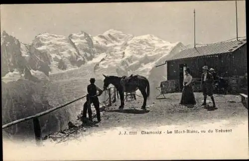 Ak Chamonix Mont Blanc Haute Savoie, Blick von Erévent