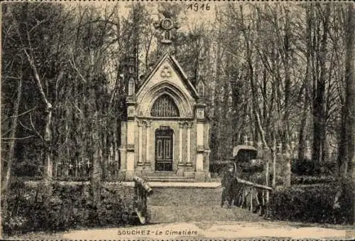 Ak Souchez Pas de Calais, Friedhof, Mausoleum, 50. Reservedivision