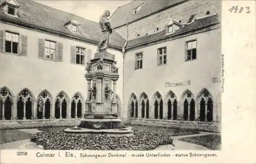 Ak Colmar Kolmar Elsass Haut Rhin, Schoengauer Denkmal