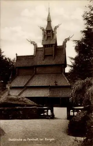 Ak Fantoft Årstad Bergen Norwegen, Stabkirche