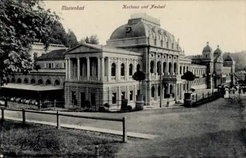 Ak Mariánské Lázně Marienbad Region Karlsbad, Kurhaus und Neubad