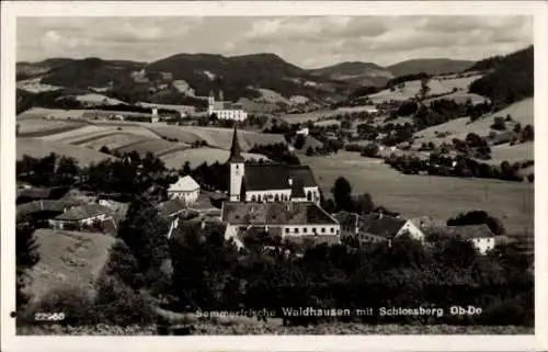 Ak Waldhausen Oberösterreich, Panorama mit Schlossberg