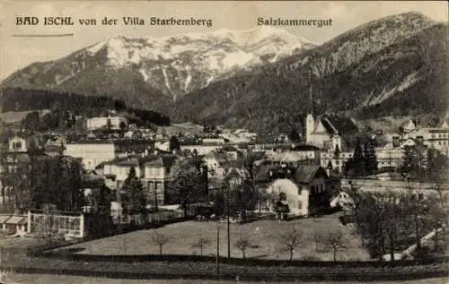 Ak Bad Ischl, Blick von der Villa Starhemberg zum Ort