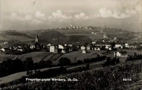 Ak Pregarten in Oberösterreich, Panoramablick gegen Wartberg