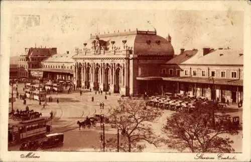 Ak Milano Mailand Lombardia, Bahnhof