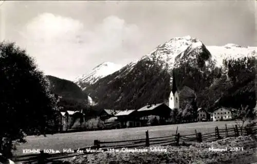 Ak Krimml in Salzburg, Panorama, Kirche, Wasserfälle