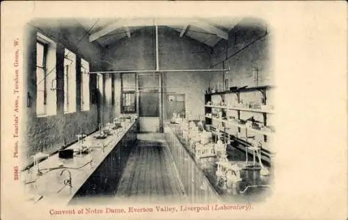 Ak Liverpool Merseyside England, Laboratorium, Convent of Notre Dame, Everton Valley