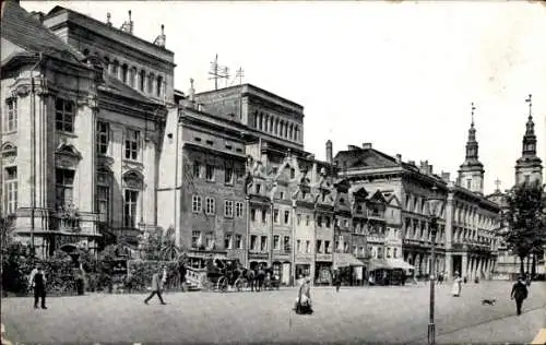 Ak Legnica Liegnitz Schlesien, Straßenpartie