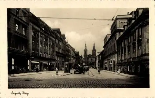 Ak Legnica Liegnitz Schlesien, Ring, Telefonzelle, Rynek