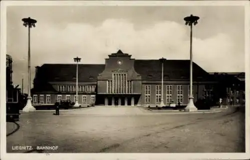 Ak Legnica Liegnitz Schlesien, Bahnhof