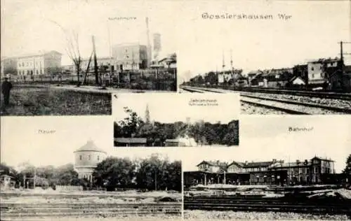 Ak Jabłonowo Pomorskie Goßlershausen Westpreußen, Bahnhof, Kunstmühle