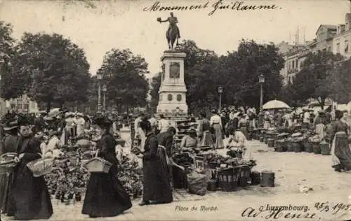 Ak Luxemburg Luxembourg, Place du Marche