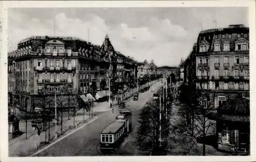 Ak Luxemburg, Pariser Platz, Straßenbahn