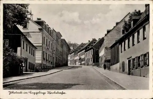 Ak Jöhstadt im Erzgebirge Sachsen, Blick in die Kirchstraße, Wohnhäuser