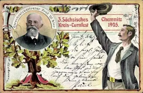 Litho Chemnitz in Sachsen, 3. Sächsisches Kreis Turnfest 1905, Prof. W. Bier