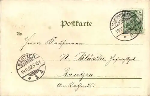 Ak Großpostwitz in Sachsen, Gasthof zum Forsthaus, Panorama