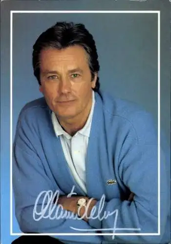 Ak Schauspieler Alain Delon, Portrait, Autogramm