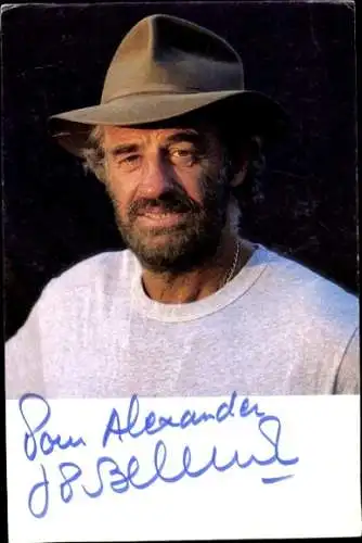 Ak Schauspieler Jean-Paul Belmondo, Portrait, Autogramm