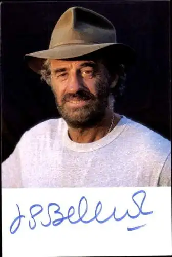 Ak Schauspieler Jean-Paul Belmondo, Portrait, Autogramm