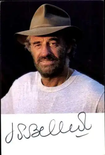 Ak Schauspieler Jean-Paul Belmondo, Portrait, Autogramm