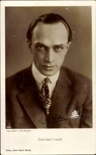 Ak Schauspieler Conrad Veidt, Portrait, Autogramm