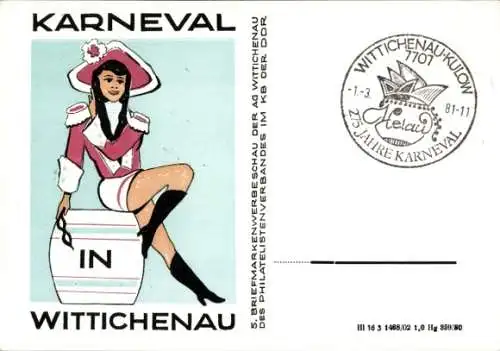 Ak Wittichenau in der Oberlausitz, 25 Jahre Karneval, 5. Briefmarkenwerbeschau