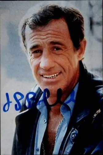 Ak Schauspieler Jean-Paul Belmondo, Portrait, Autogramm