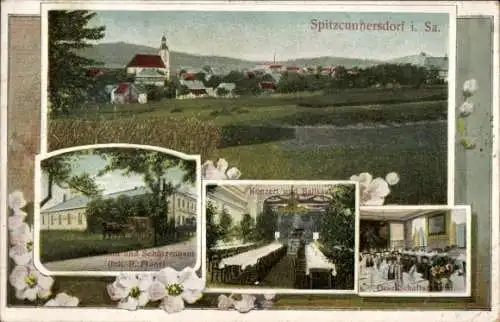 Ak Spitzkunnersdorf Leutersdorf Oberlausitz, Schützenhaus, Innenansicht, Totalansicht