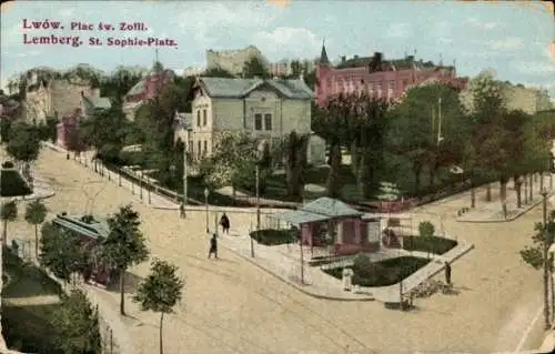 Ak Lwiw Lwów Lemberg Ukraine, St. Sophie Platz